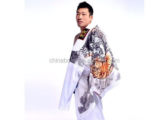 100% Preshrunk BJJ GI 550gram Pearl Weave Jujitsu Outfit White Black