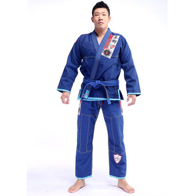 Blue Brazilian Jiu Jitsu Kimono Embroidery Logo BJJ GI For Man
