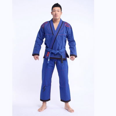 OEM Pre Shrunk Bjj Gi 575g 100% Linen Jiu Jitsu Uniform Blue