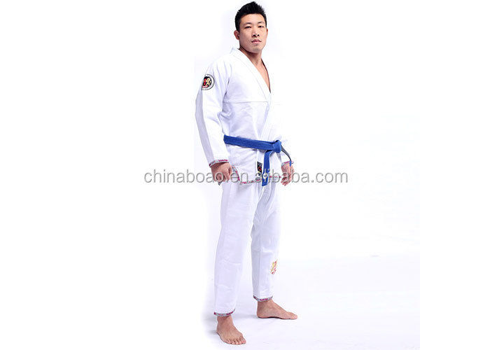 100% Preshrunk BJJ GI 550gram Pearl Weave Jujitsu Outfit White Black