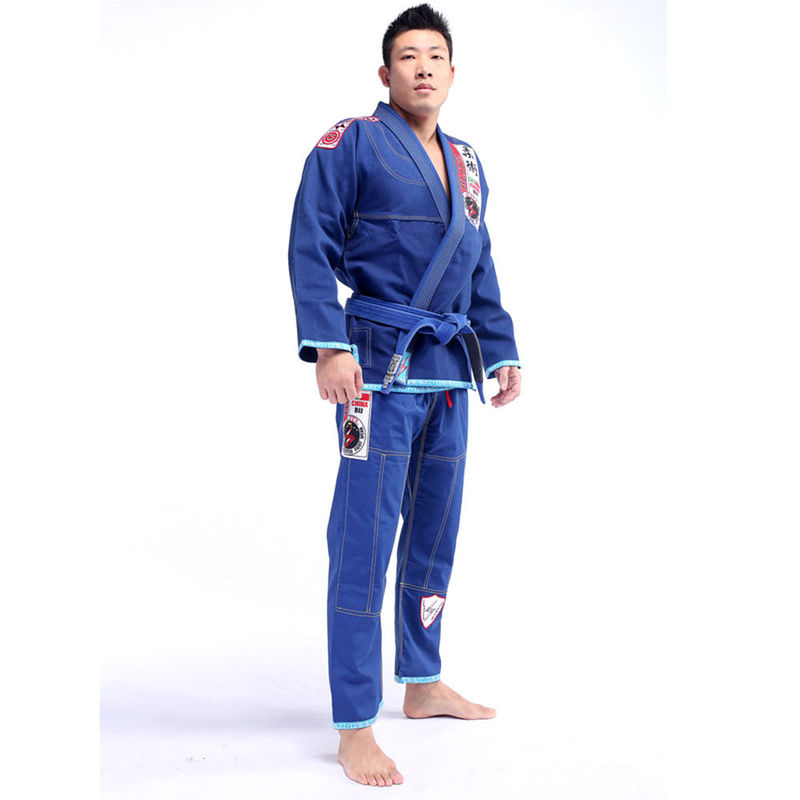 Blue Brazilian Jiu Jitsu Kimono Embroidery Logo BJJ GI For Man