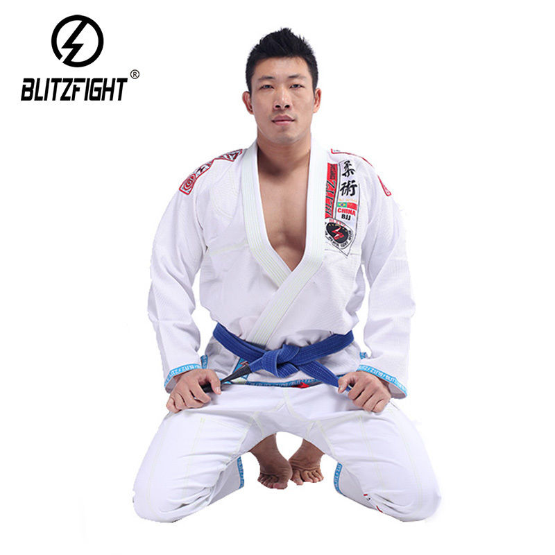 White BJJ GI Uniform 100% Linen 575gsm Brazilian Jiu Jitsu Suit