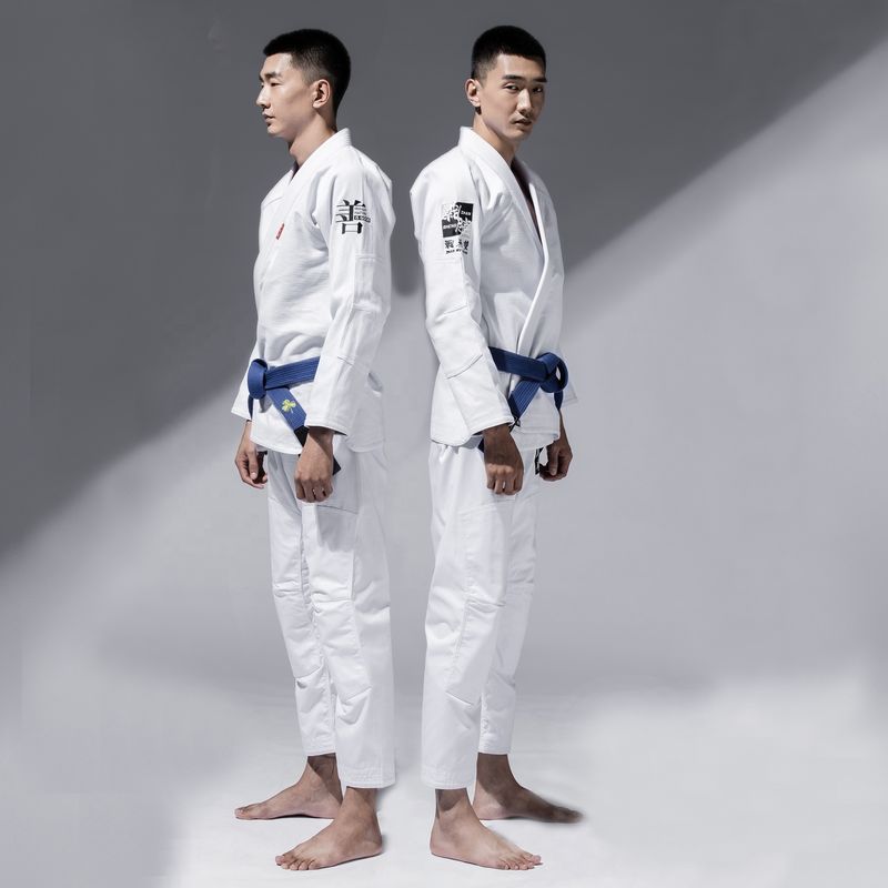 Adults Kids BJJ GI Uniform 550gsm 450gsm White Jiu Jitsu Gi Customized