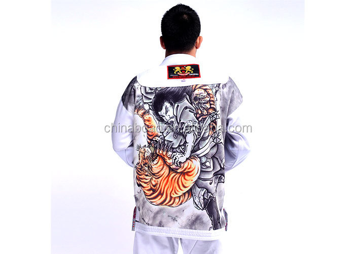 100% Preshrunk BJJ GI 550gram Pearl Weave Jujitsu Outfit White Black